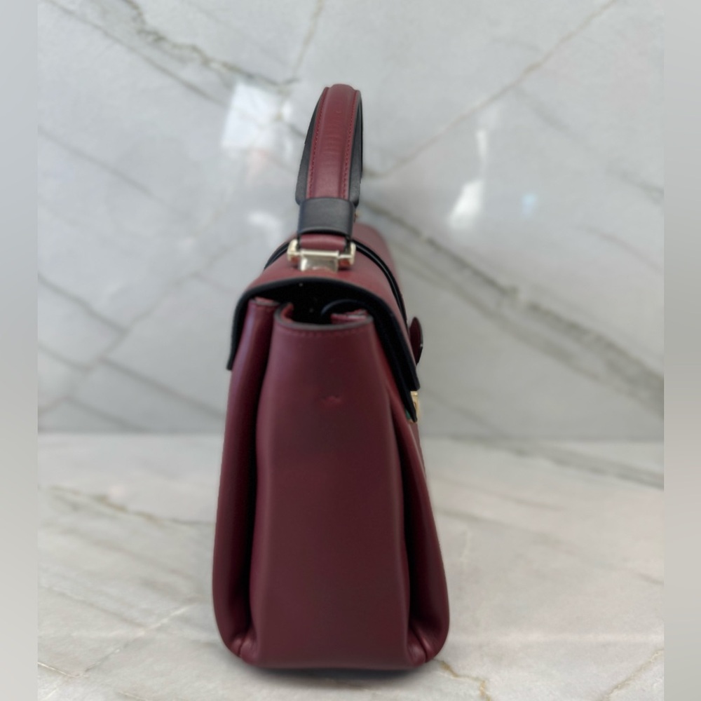 Bvlgari Burgundy/Black Leather Serpenti Viper Crossbody Shoulder Handbag - Picture 8 of 17
